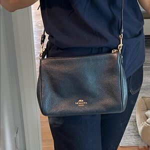 Coach Dark blue with shimmer Leather Crossbody Bag